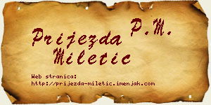 Prijezda Miletić vizit kartica
